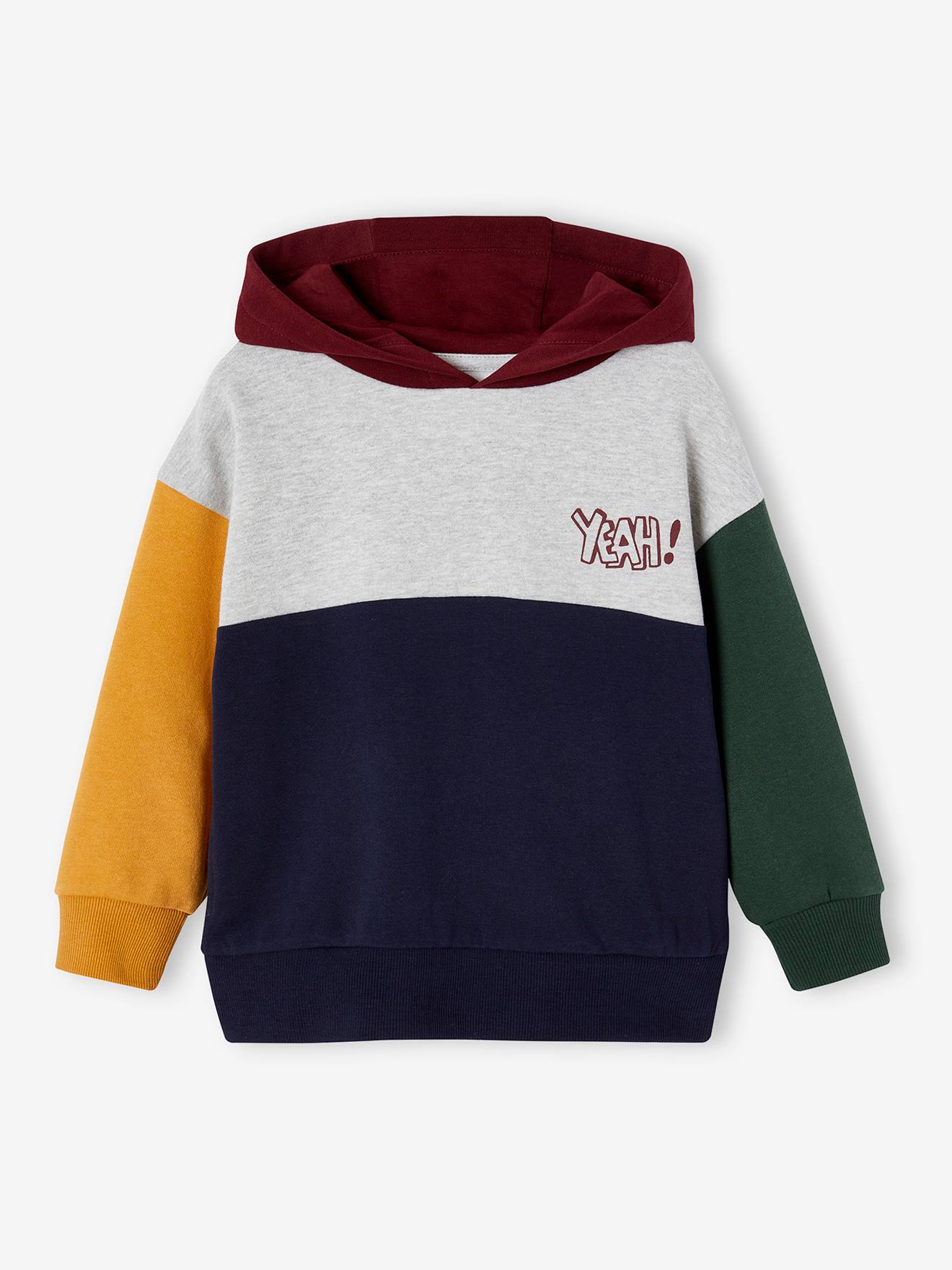 Thumbnail - Jungen Kapuzensweatshirt im Colorblock-Style Basics mit Recycling-Polyester
