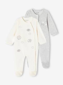 Babymode-2er-Pack Baby Samt-Strampler mit Schafen Oeko-Tex