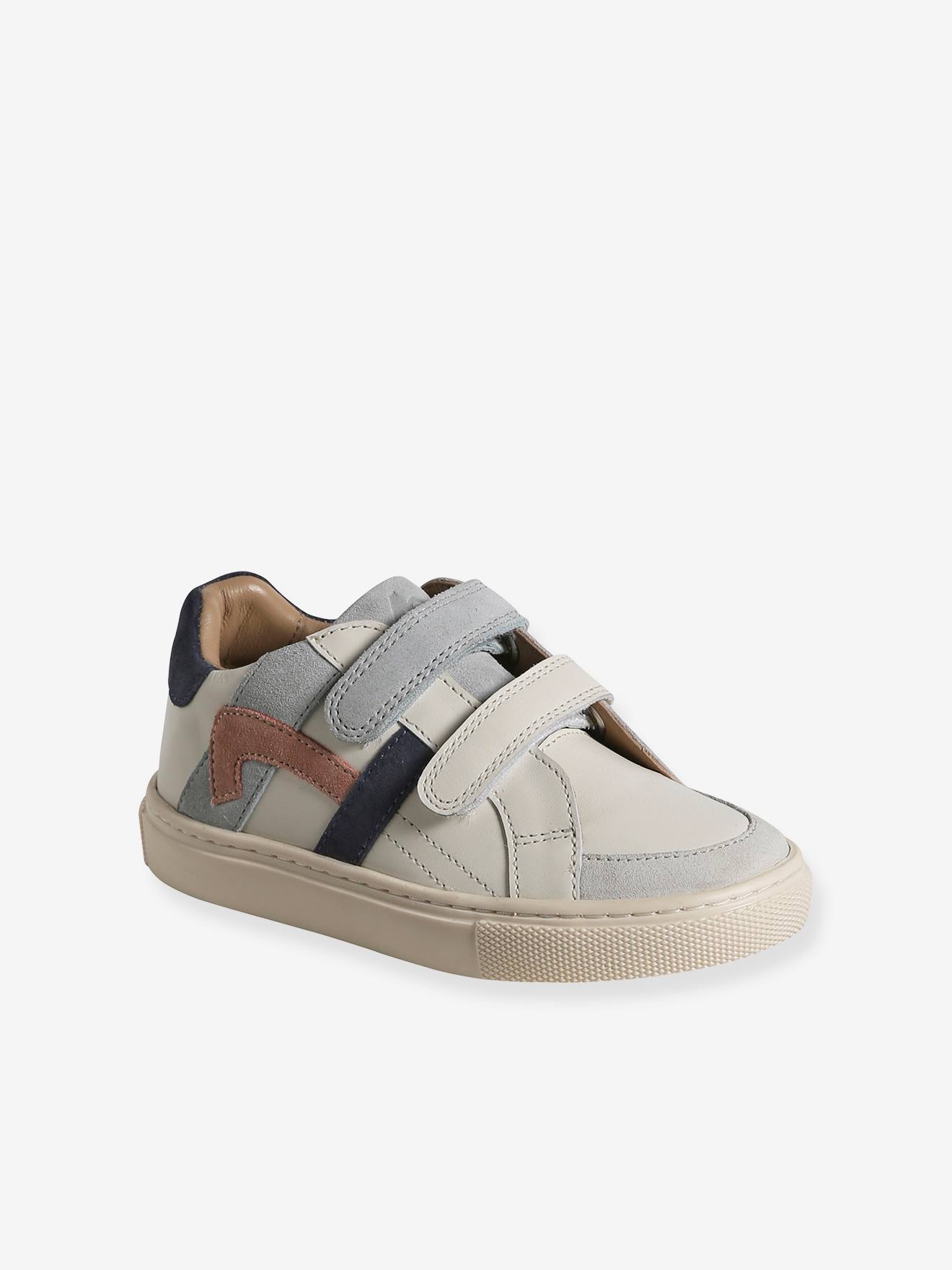 Kinder Leder-Sneakers mit Klettverschluss