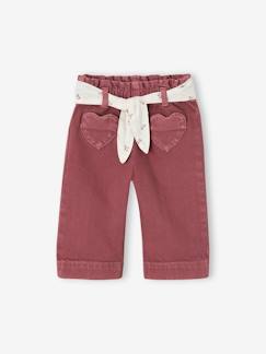 Babymode-Hosen & Jeans-Weite Mädchen Baby Hose mit Dehnbund und Stoffgürtel