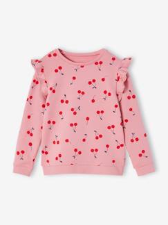 Maedchenkleidung-Pullover, Strickjacken & Sweatshirts-Mädchen Sweatshirt mit Volants und Prints