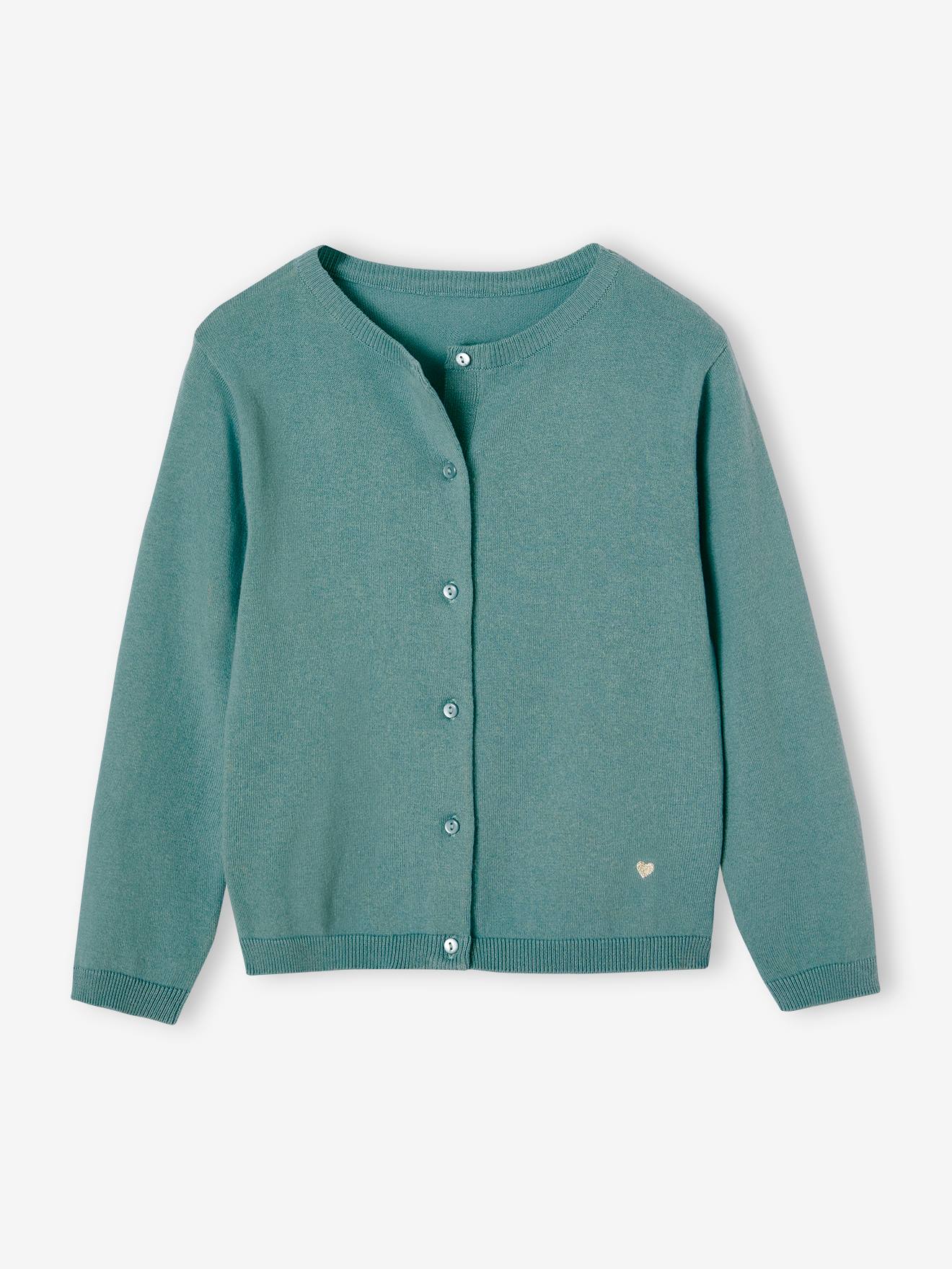Mädchen Strickjacke mit Glitzerherz BASIC
