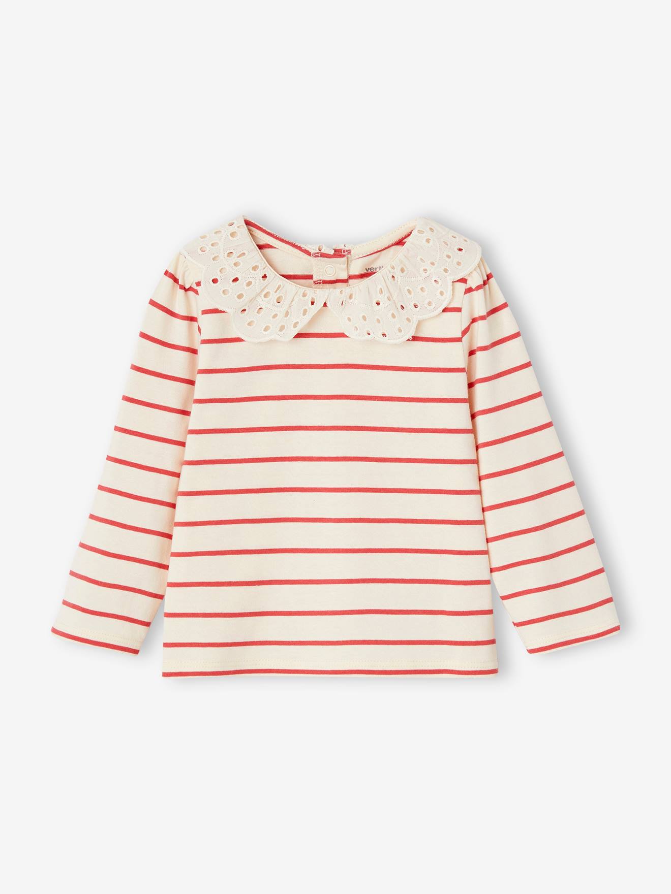 Baby Shirt Kragen mit Lochstickerei