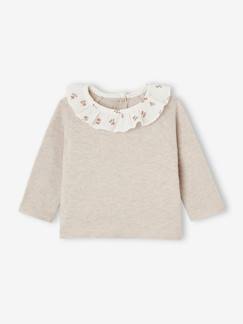 Babymode-Pullover, Strickjacken & Sweatshirts-Baby Pullover mit geblümtem Kragen