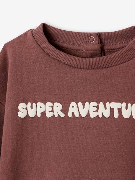 Baby Jungen Sweatshirt mit Message-Print, personalisierbar blau/super brother+rotbraun/super aventurier 8