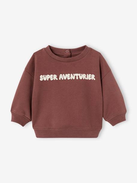 Baby Jungen Sweatshirt mit Message-Print, personalisierbar blau/super brother+rotbraun/super aventurier 6