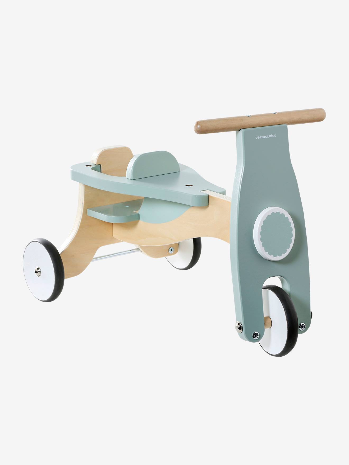 Kinder Dreirad mit Puppensitz, Holz FSC grün von vertbaudet