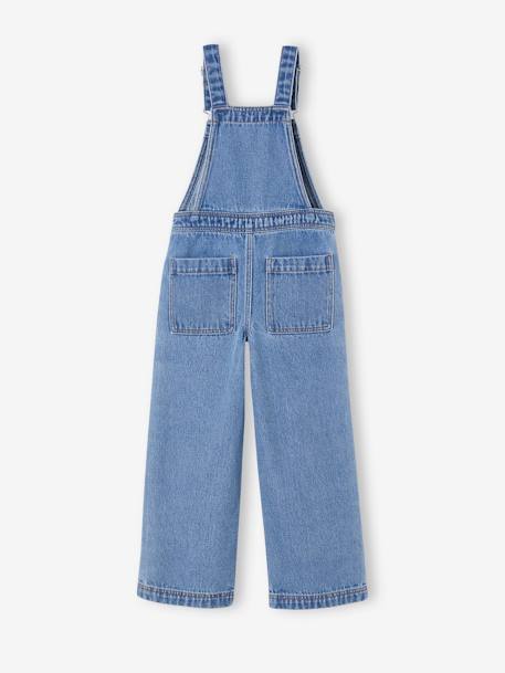 Weite Mädchen Jeans-Latzhose mit Kontrasteffekt mittelblau 5