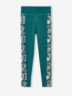 Maedchenkleidung-Leggings-Mädchen Sportleggings mit Blumenstreifen an den Seiten