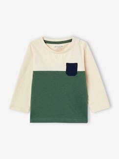 Babymode-Shirts & Rollkragenpullover-Baby Colorblock-Shirt aus Bio-Baumwolle, personalisierbar