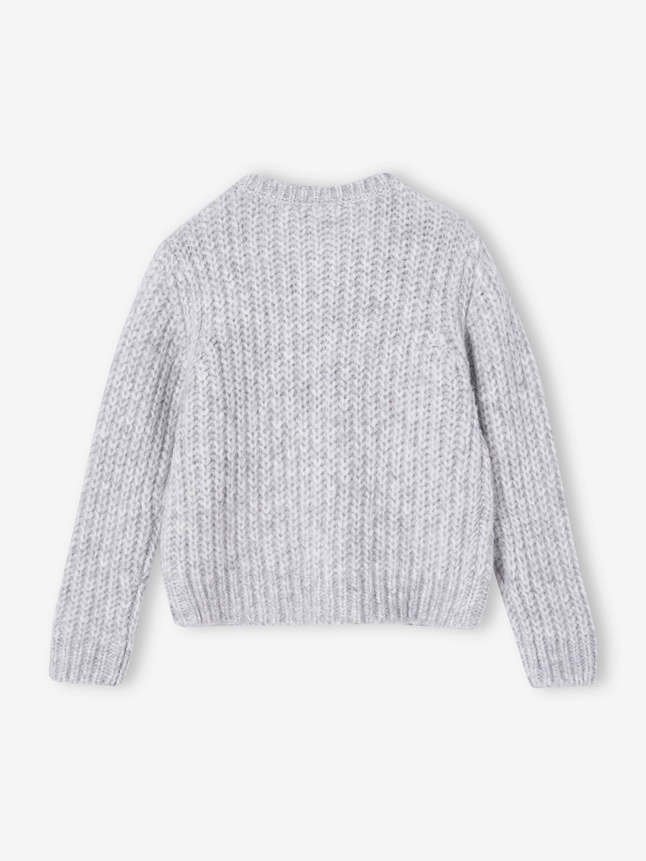 Thumbnail - Flauschige Mädchen Strickjacke