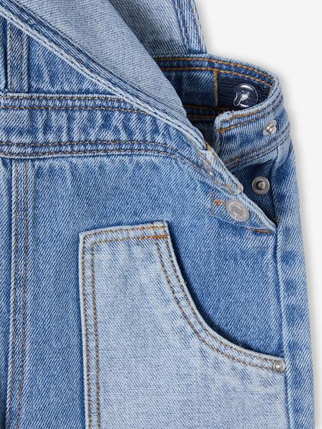 Weite Mädchen Jeans-Latzhose mit Kontrasteffekt mittelblau 7