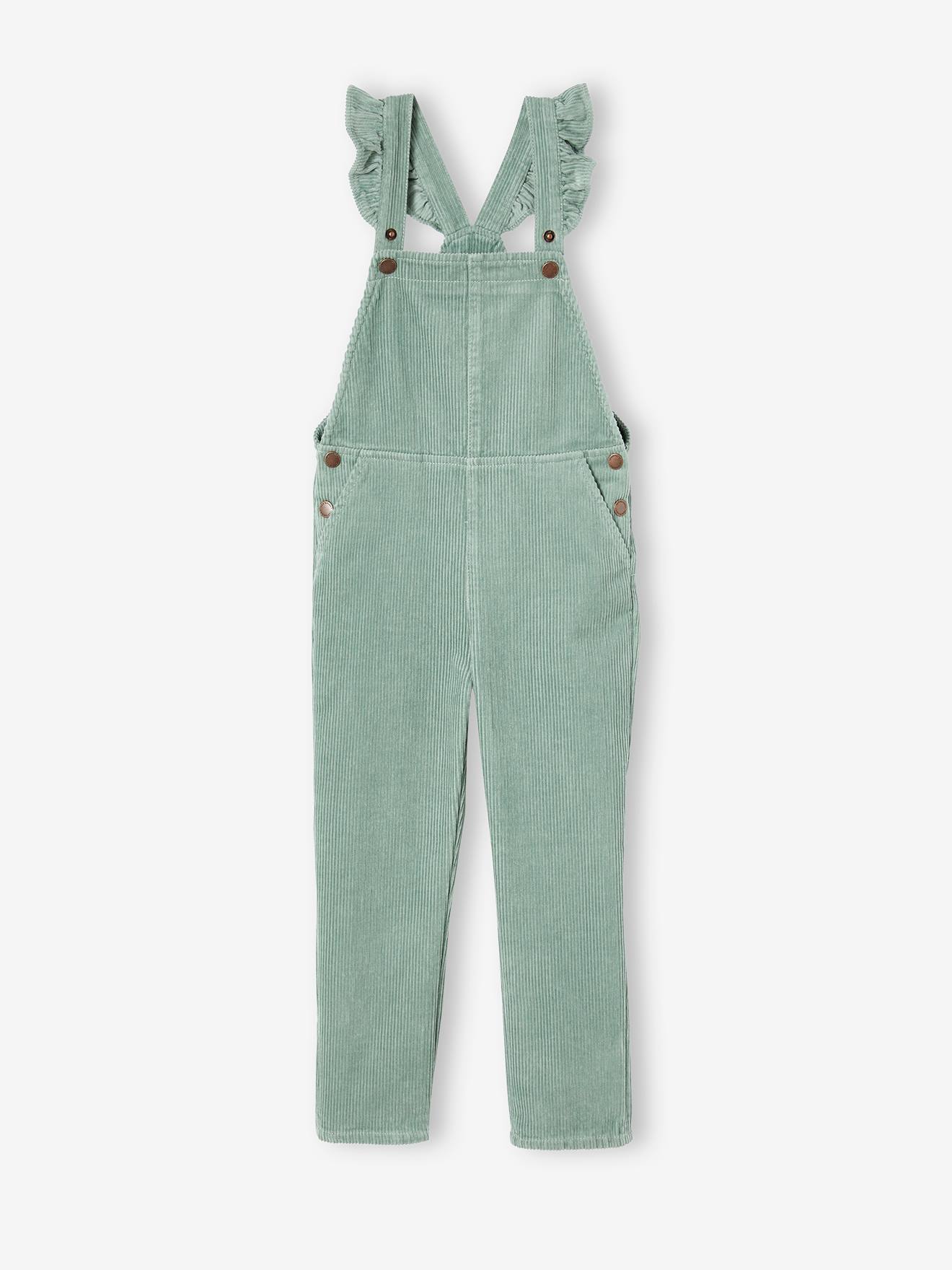 Mädchen Cord-Latzhose mit Volantträgern