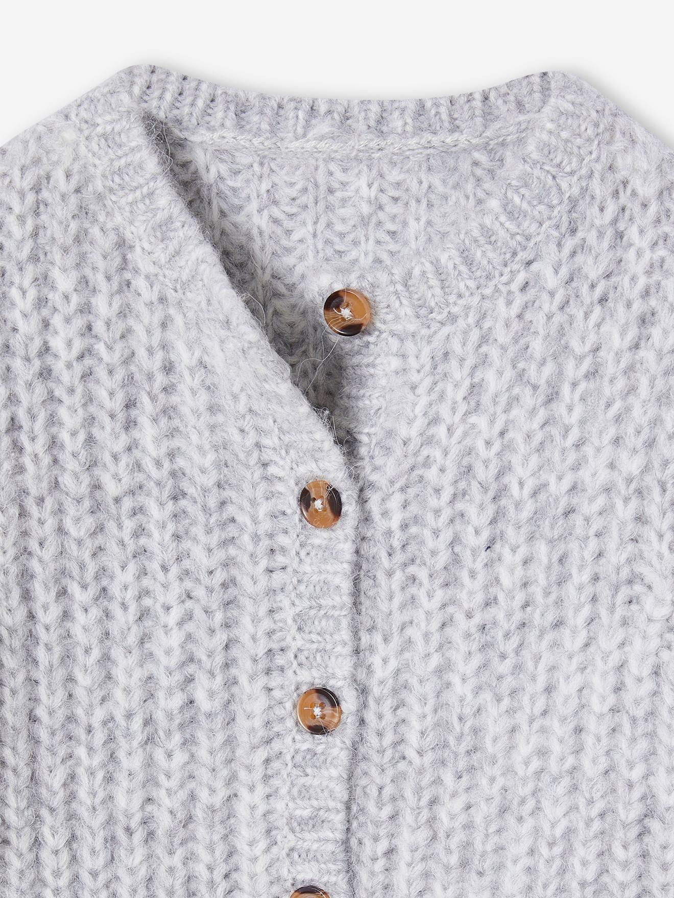 Thumbnail - Flauschige Mädchen Strickjacke