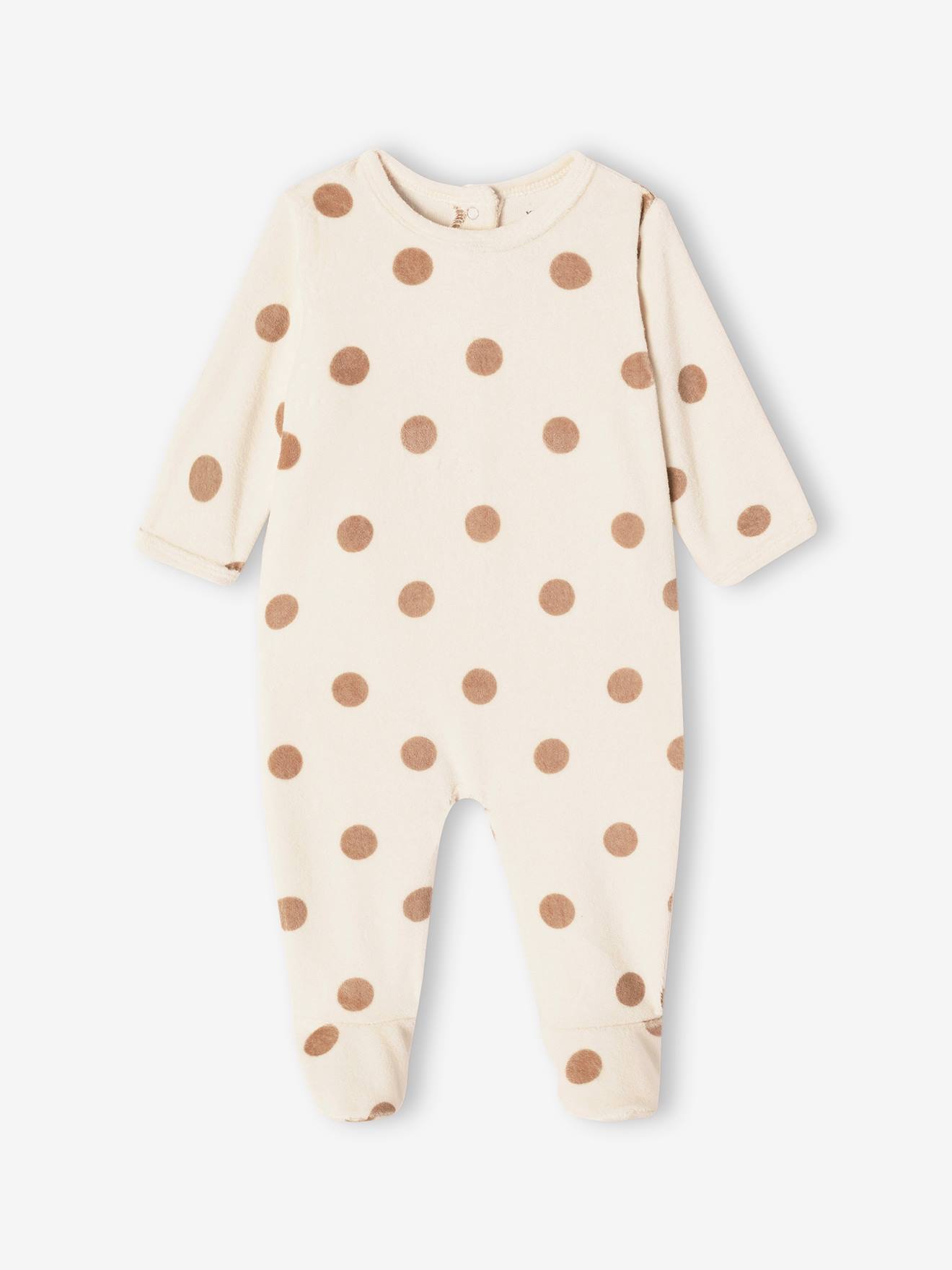 Thumbnail - 3er-Pack Baby Samt-Strampler BASIC cappuccino