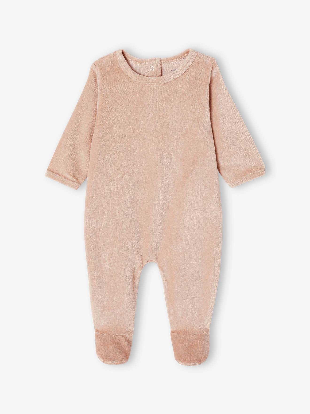 Thumbnail - 3er-Pack Baby Samt-Strampler BASIC cappuccino