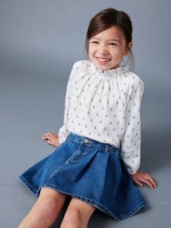 Maedchenkleidung-Shirts & Rollkragenpullover-Mädchen Blusenshirt mit Rüschenkragen