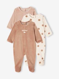 Babymode-3er-Pack Baby Samt-Strampler BASIC Oeko-Tex