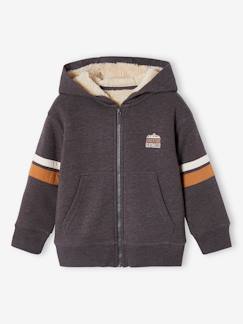 Jungenkleidung-Jungen Kapuzensweatjacke mit Teddyfleece-Futter