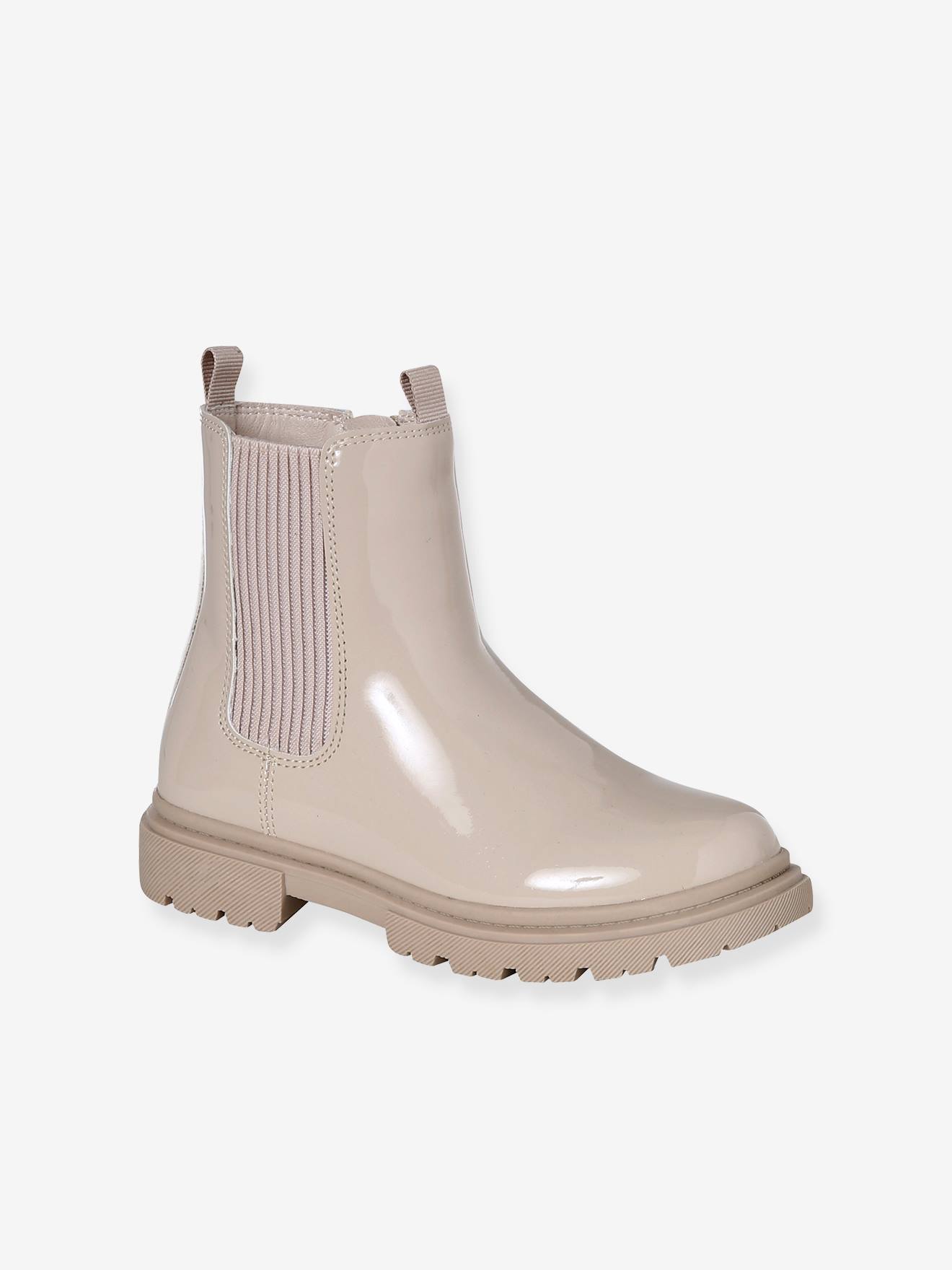 Thumbnail - Mädchen Lack-Boots mit Reißverschluss und Gummizug