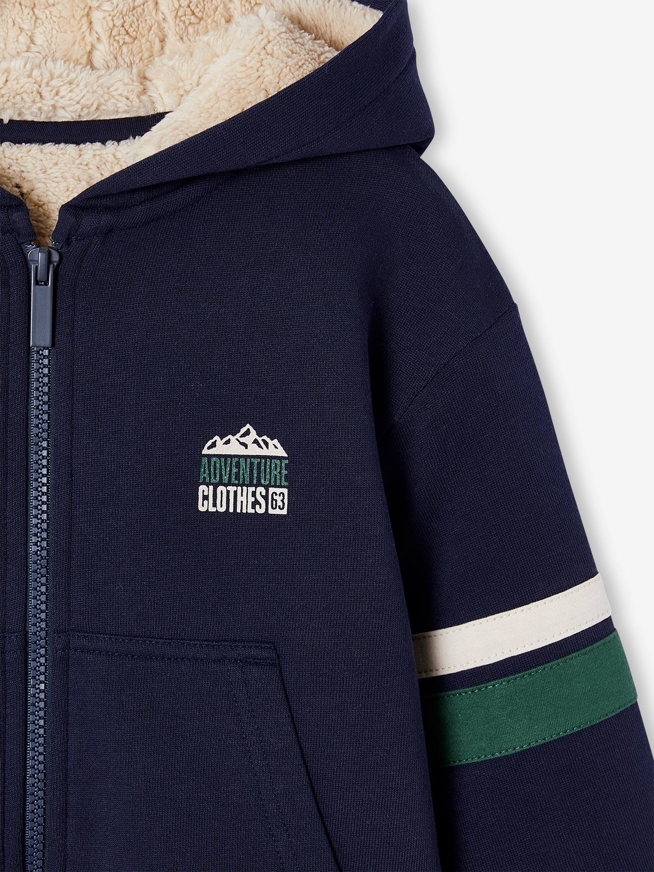 Thumbnail - Jungen Kapuzensweatjacke mit Teddyfleece-Futter