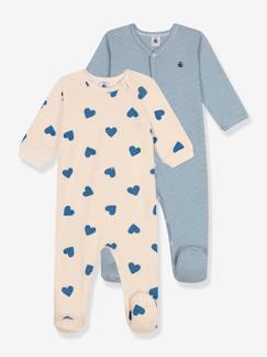 Babymode-2er-Pack Baby Strampler mit Herzen & Streifen PETIT BATEAU