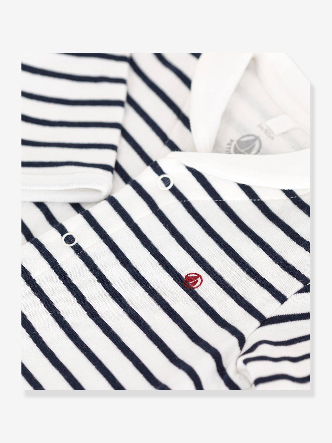 Thumbnail - Baby Strampler aus dickem Jersey mit Kragen PETIT BATEAU