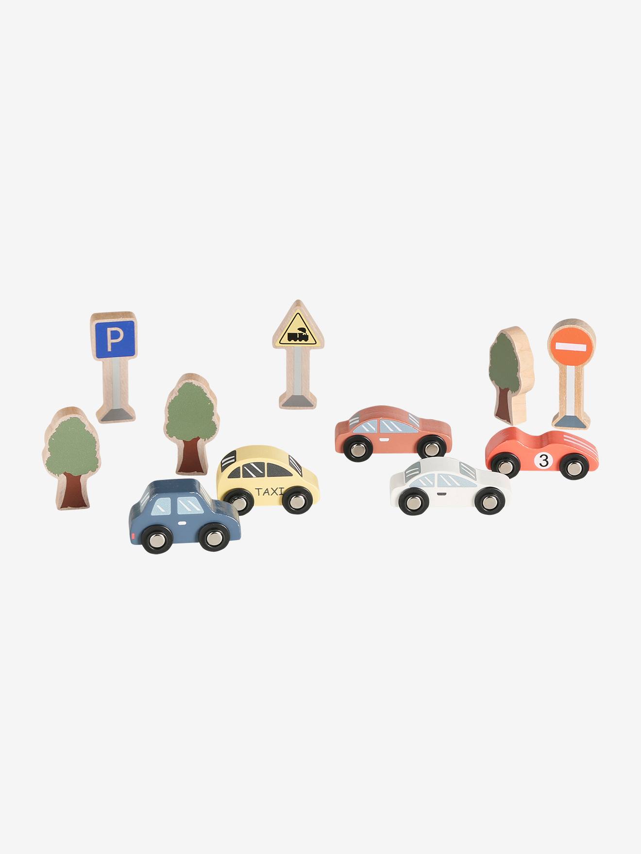 5er-Set Kinder Spielzeugautos mit Zubehör, Holz FSC von vertbaudet