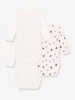 Babymode-3er-Pack Baby Wickelbodys mit langen Ärmeln PETIT BATEAU