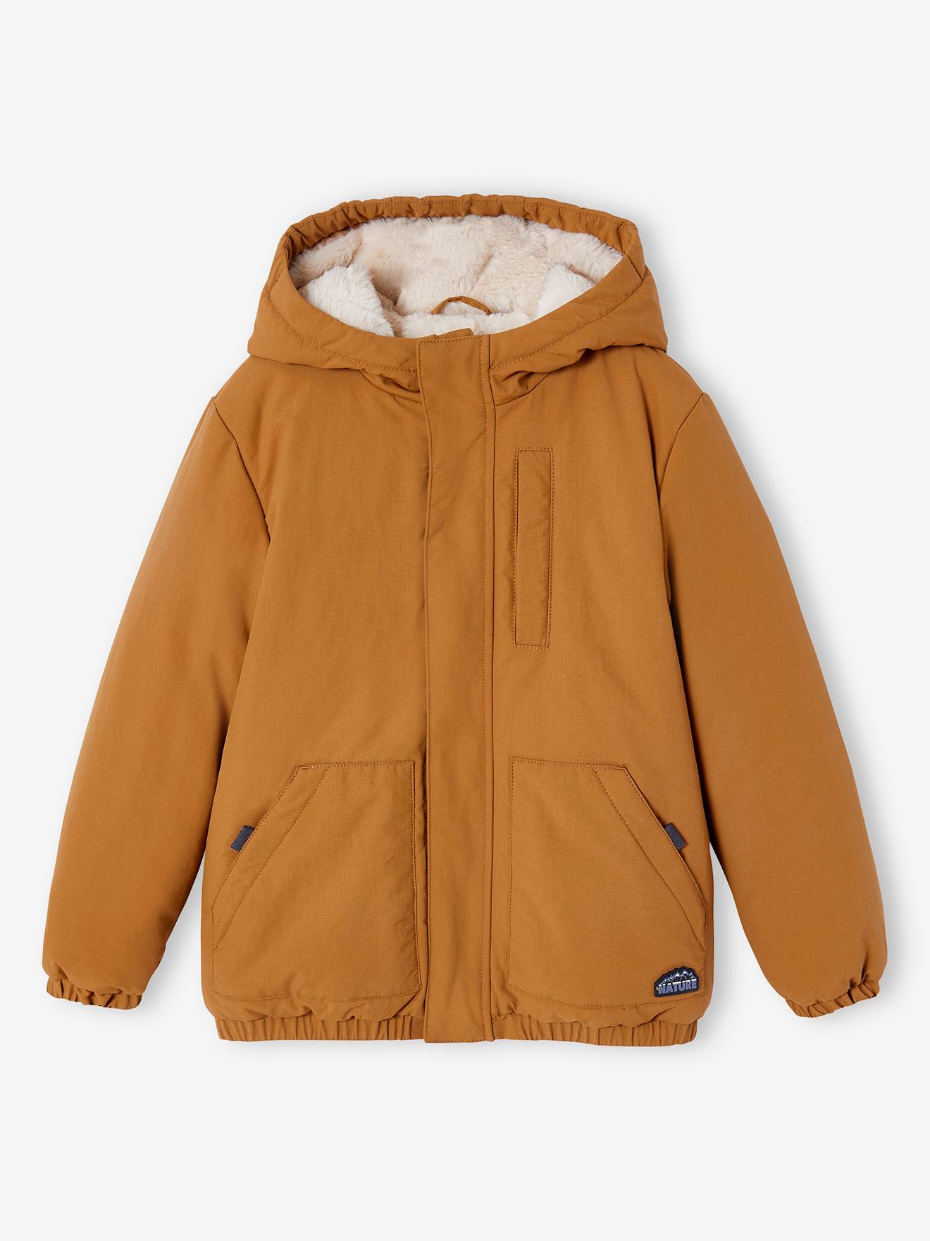 Jungen Winterjacke mit Kapuze und Webpelzfutter