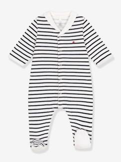 Babymode-Baby Strampler aus dickem Jersey mit Kragen PETIT BATEAU