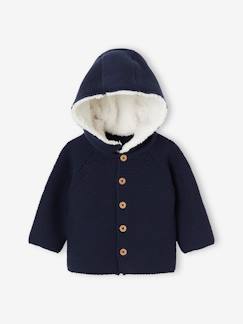 Babymode-Pullover, Strickjacken & Sweatshirts-Baby Strickjacke, Kapuze mit Teddyfleece-Futter