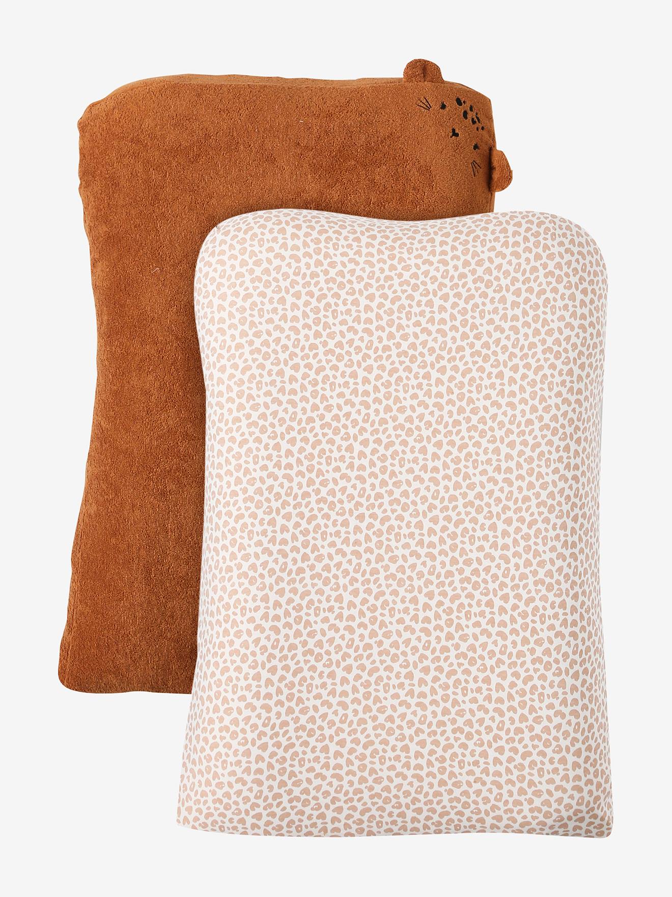 Vertbaudet 2Er-Set Bezüge Für Baby Wickelauflage Braun/Lovely Leo Einheitsgröße