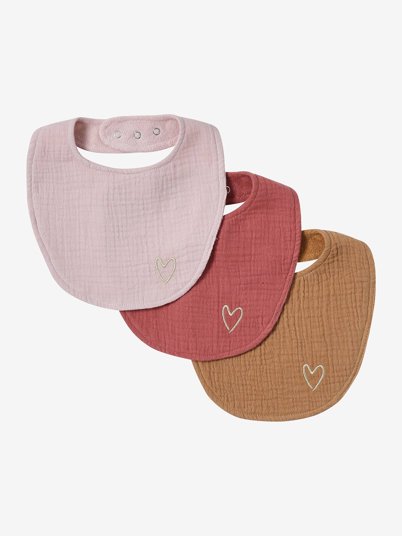 3er-Pack Baby Lätzchen aus Ftee/Musselin
