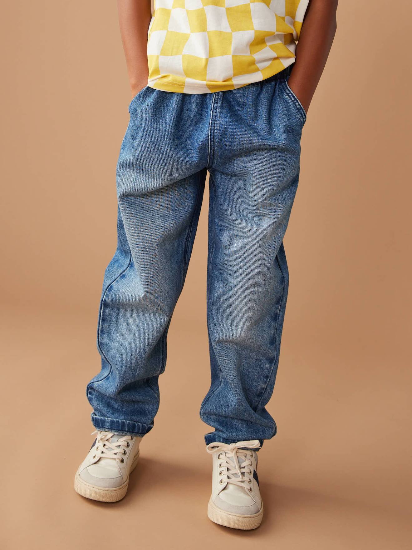 Weite Jungen Jeans mit Dehnbund und Kordelzug