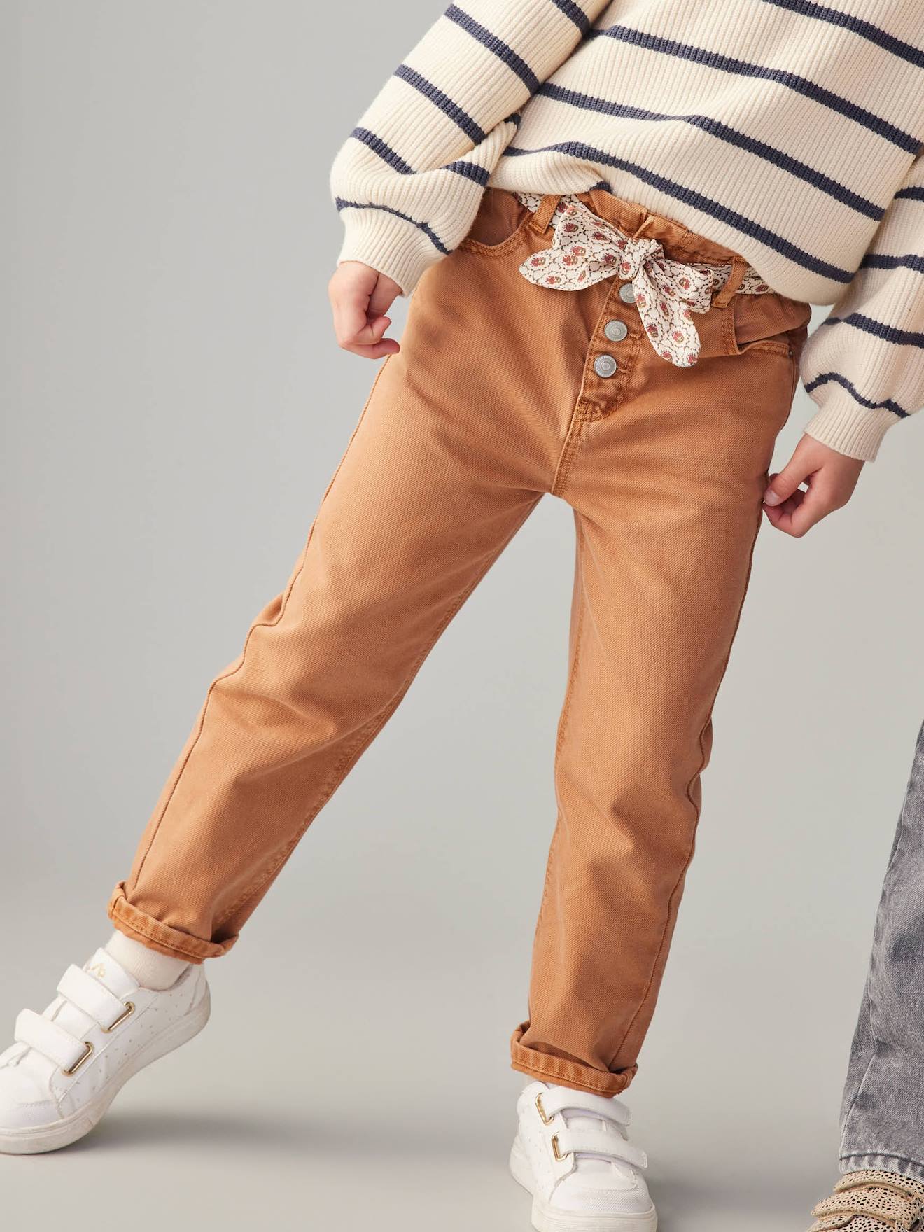 Thumbnail - Mädchen Paperbag-Hose mit Stoffgürtel