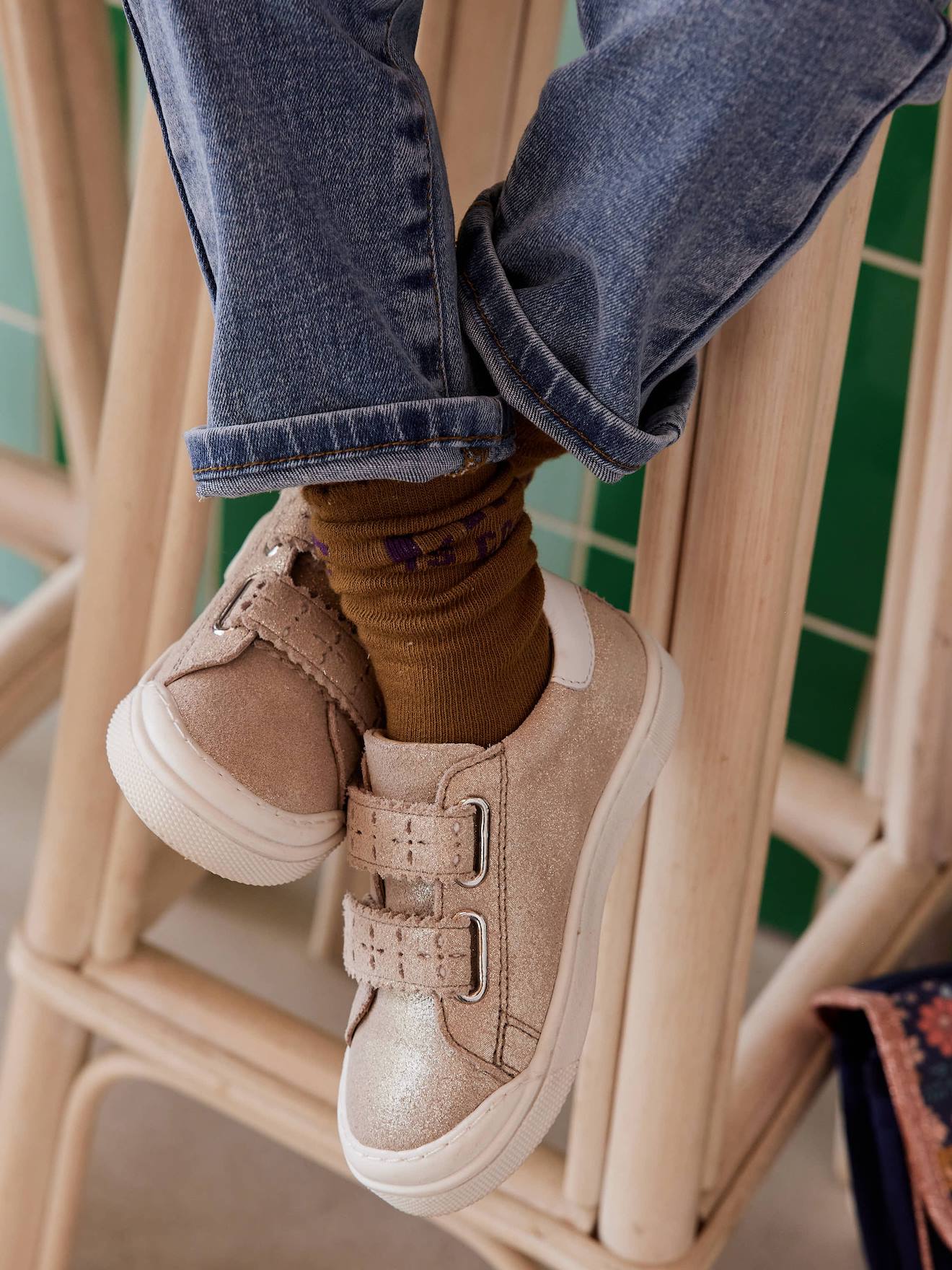 Mädchen Klett-Sneakers mit Anziehtrick