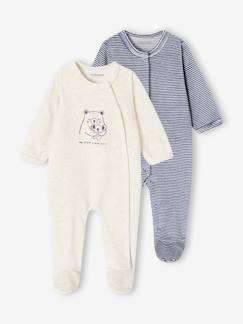 Babymode-2er-Pack Baby Samt-Strampler mit Schrift Oeko-Tex