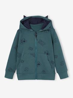 Jungenkleidung-Pullover, Strickjacken, Sweatshirts-Jungen Kapuzensweatjacke mit Ohren und Recycling-Polyester