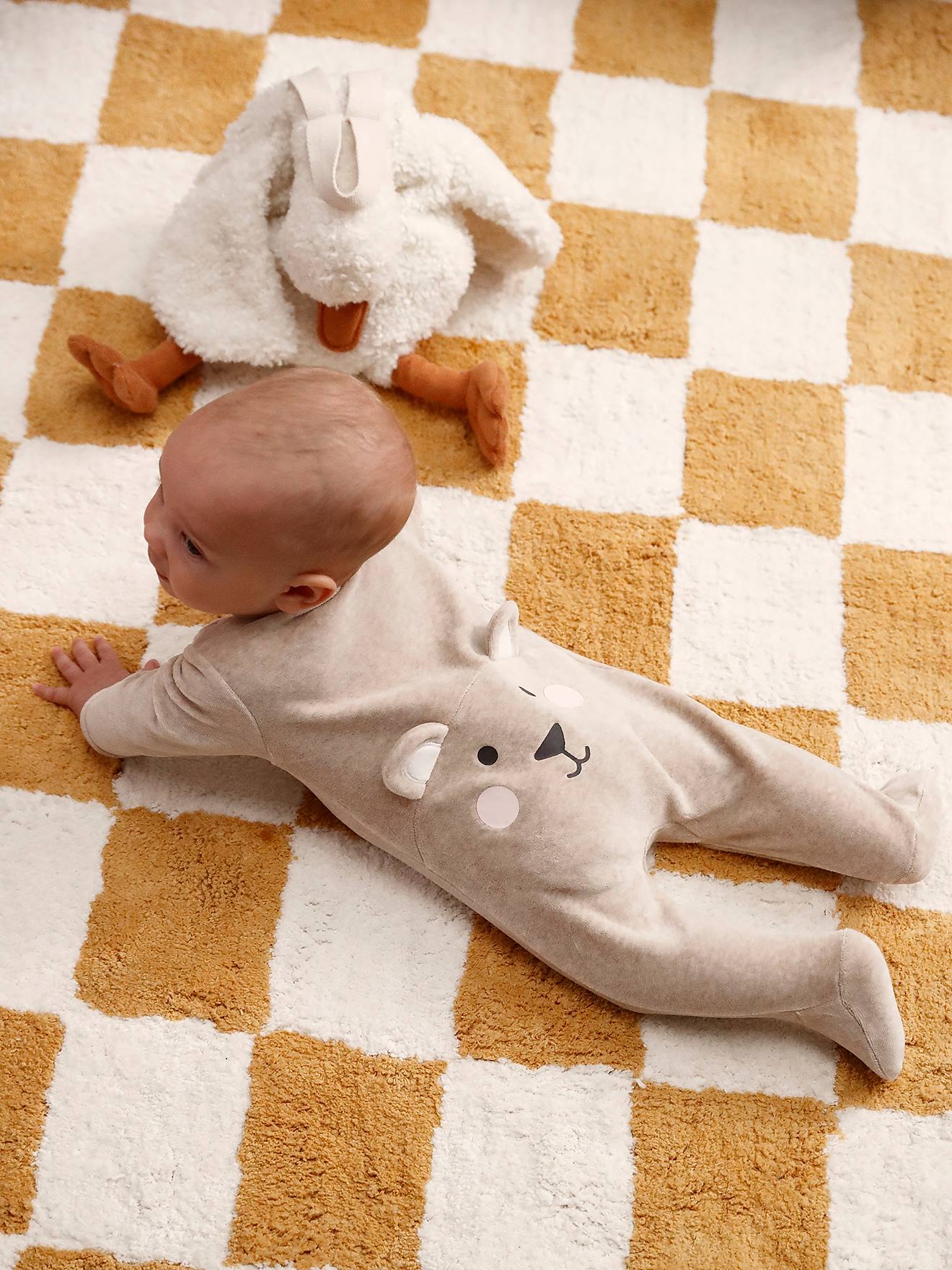 Baby Samt-Strampler Tier-Applikation Bio-Baumwolle personalisierbar