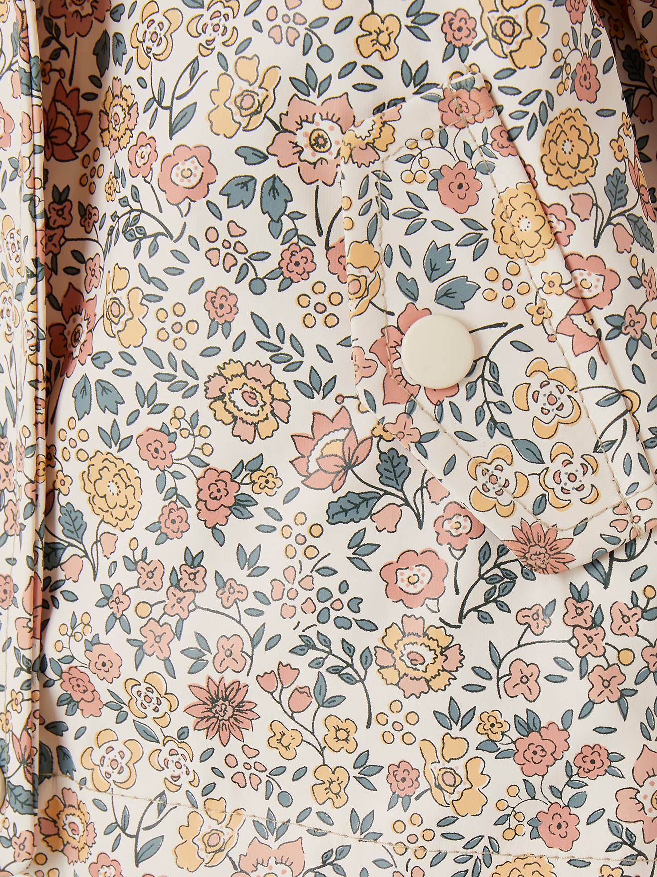 Thumbnail - Gefütterte Mädchen Baby Regenjacke mit Blumen und Recycling-Polyester