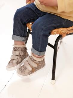 Hohe Baby Klett-Sneakers aus Leder  [numero-image]