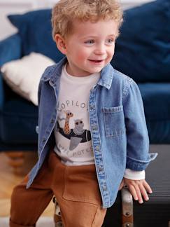 Babymode-Baby Jeanshemd mit Druckknöpfen, personalisierbar