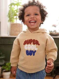 Babymode-Jungen Baby Kapuzensweatshirt mit Frottee-Schrift, Recycling-Polyester