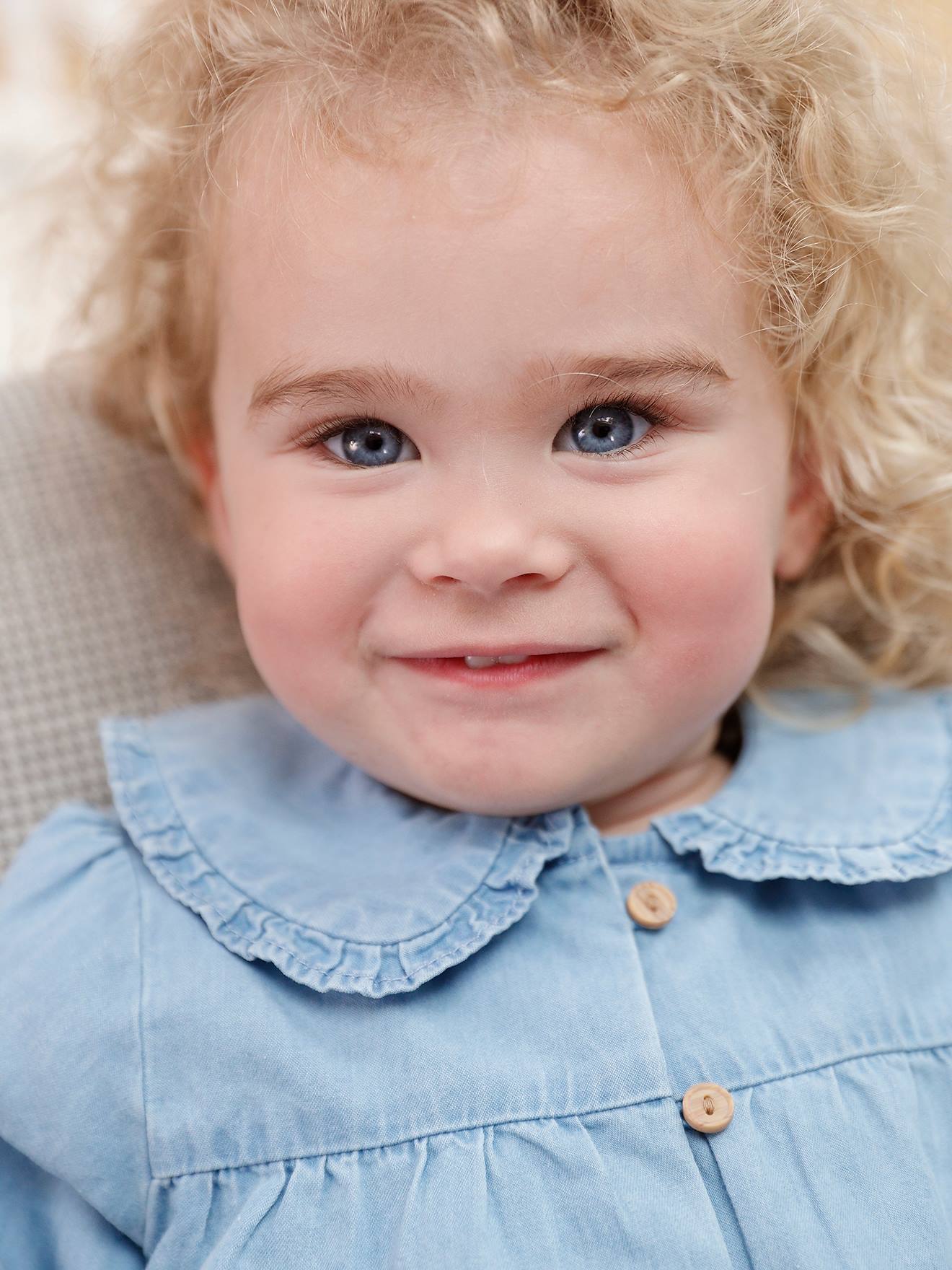 Baby Bluse aus Light-Denim