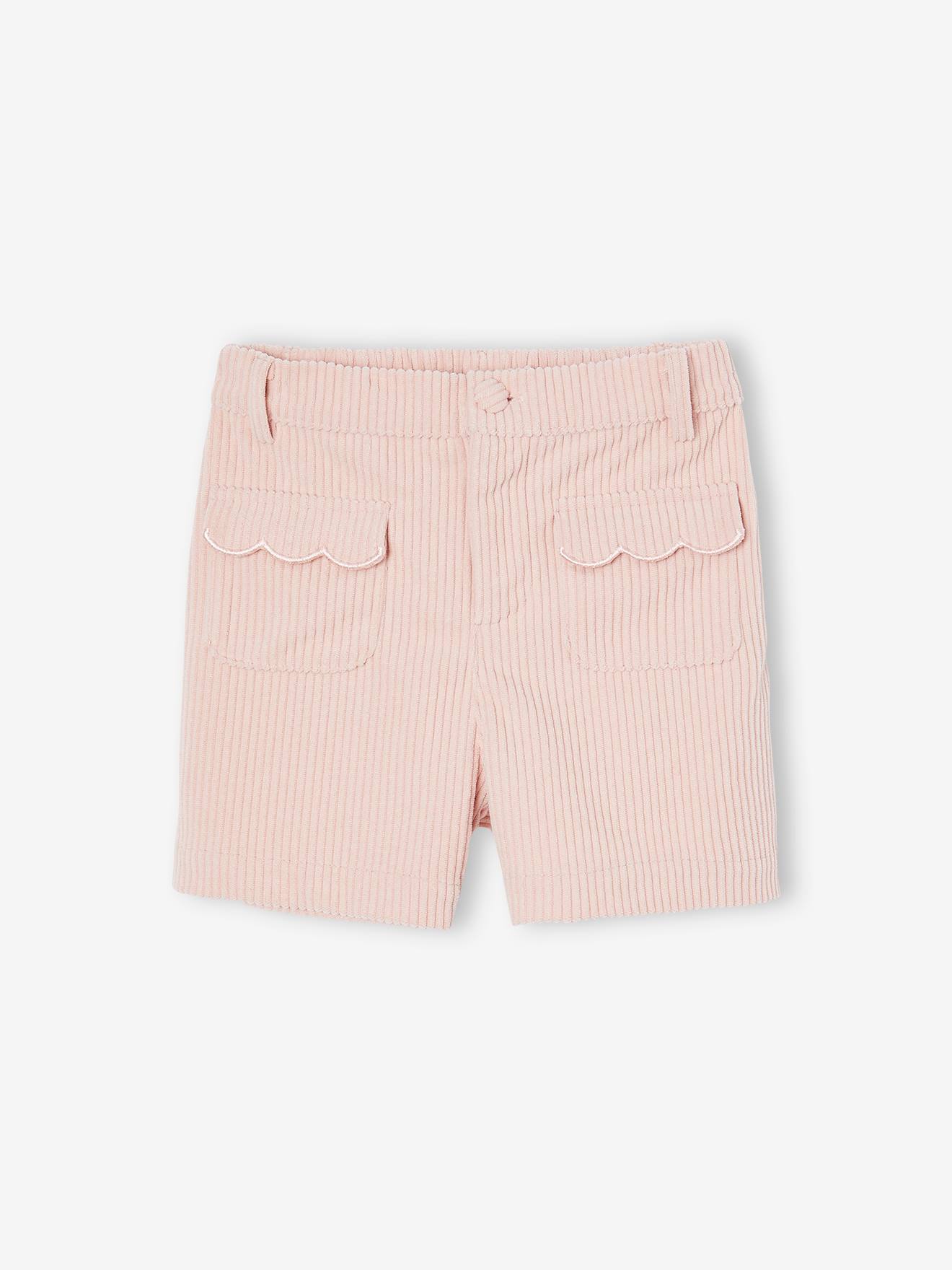 Thumbnail - Mädchen Cord-Shorts mit verzierten Taschen pudrig