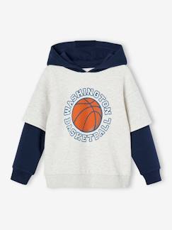 Jungenkleidung-Sportbekleidung-Jungen Kapuzensweatshirt mit Lageneffekt & Recycling-Polyester