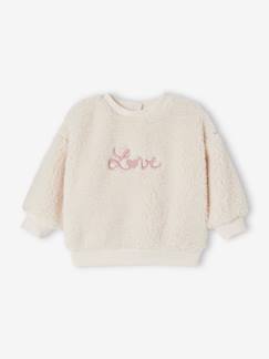 Babymode-Mädchen Baby Teddyfleece-Pullover mit LOVE-Schriftzug