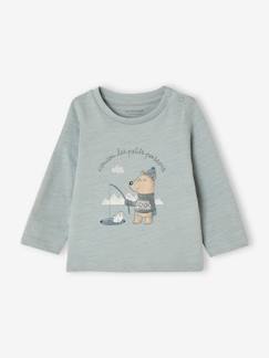 Babymode-Baby Shirt mit Druckknöpfen und Bär Oeko-Tex