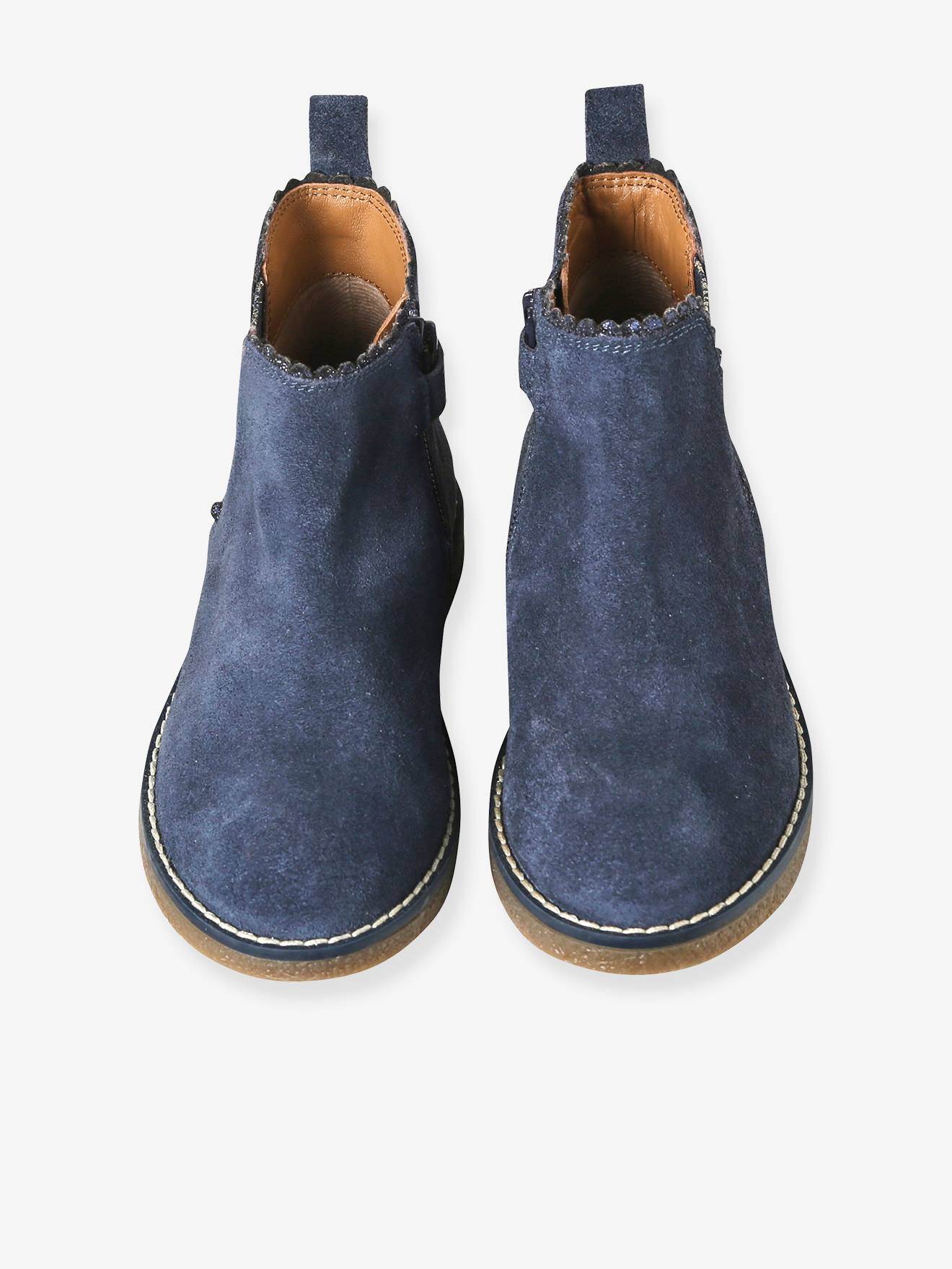Thumbnail - Mädchen Boots aus Leder mit Zierborte